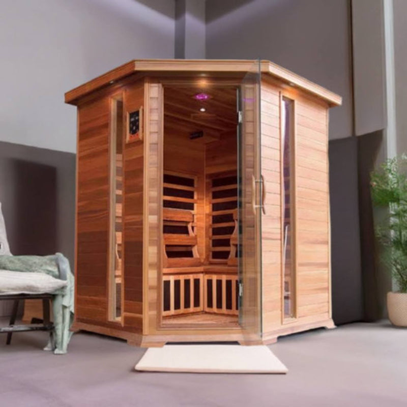 SunRay Saunas Bristol Bay 4 Person Indoor Infrared Sauna Cedar