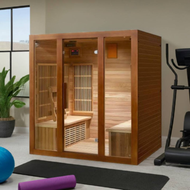 SunRay Saunas Roslyn 4 Person Indoor Infrared Sauna Cedar