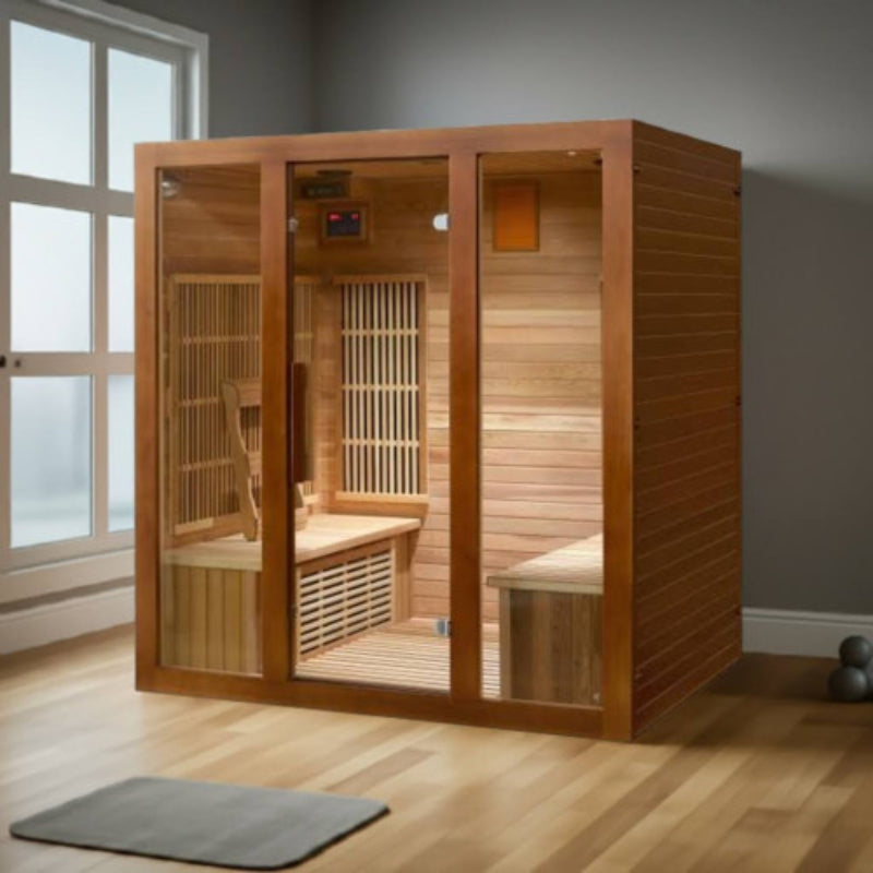 SunRay Saunas Roslyn 4 Person Indoor Infrared Sauna Cedar