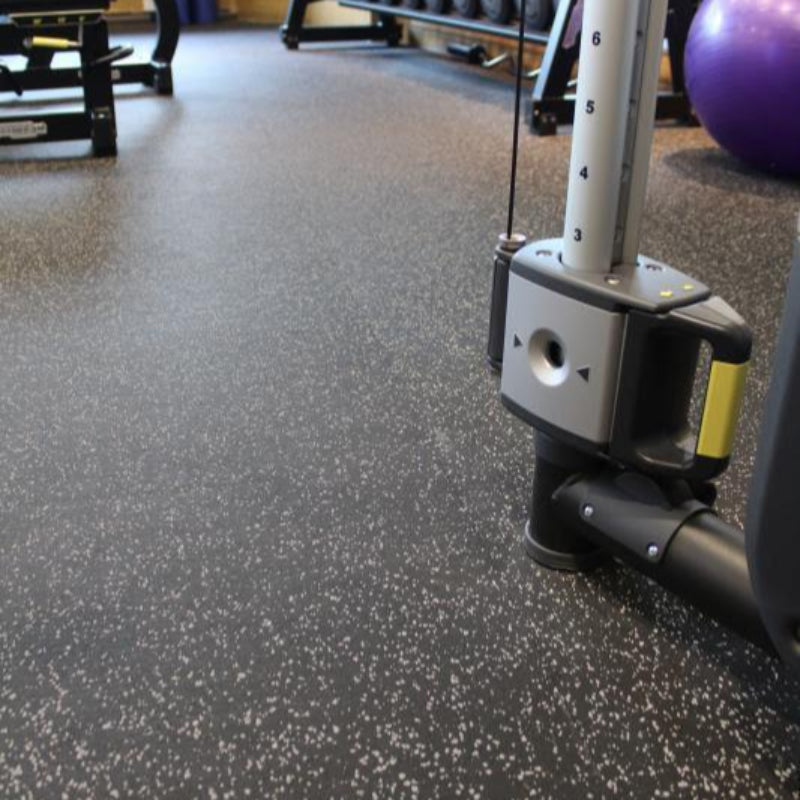 Muscle D Fitness Rubber Flooring - Gray Speckle - 6mm & 8mm