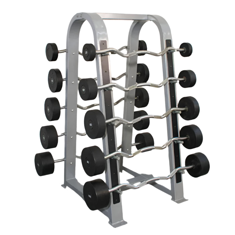 Muscle D Fitness Pro Urethane Barbell Set (Straight or Curl) - 20 to 110 lbs