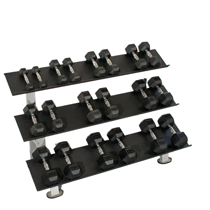 Muscle D Fitness Rubber Hex Dumbbell Set