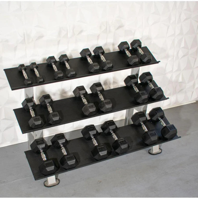 Muscle D Fitness Rubber Hex Dumbbell Set